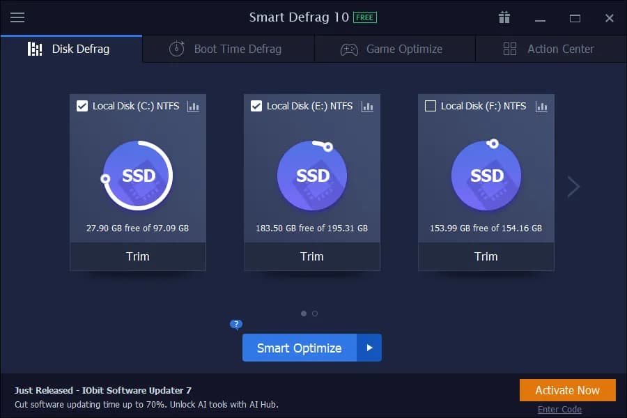 IObit Smart Defrag 10 Pro (1 Year / 3 PCs)